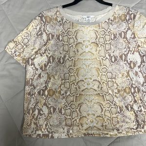 BarIII Gold Snakeskin Top